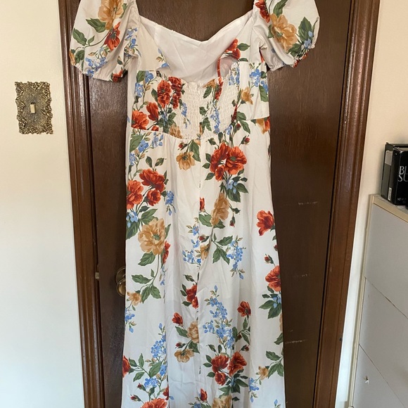 Guinevere Square Neck Bubble Sleeve Smocking Dress - Picture 2 of 4